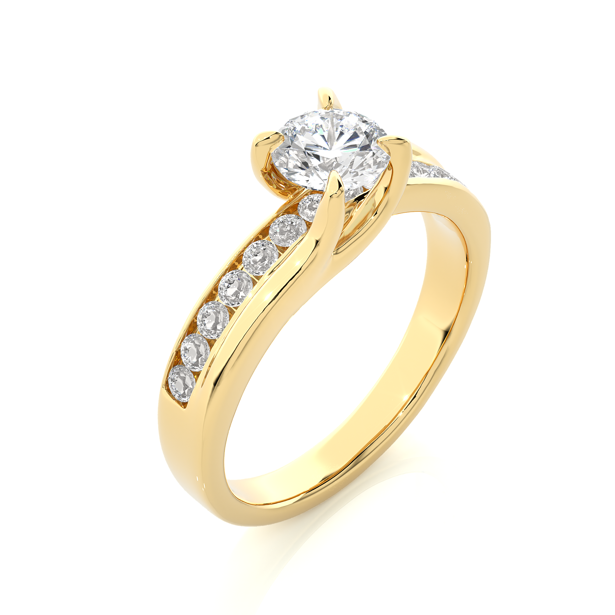 0.96 Carat G Color VS1 Clarity Diamond Studded Natural Diamond Ring.
